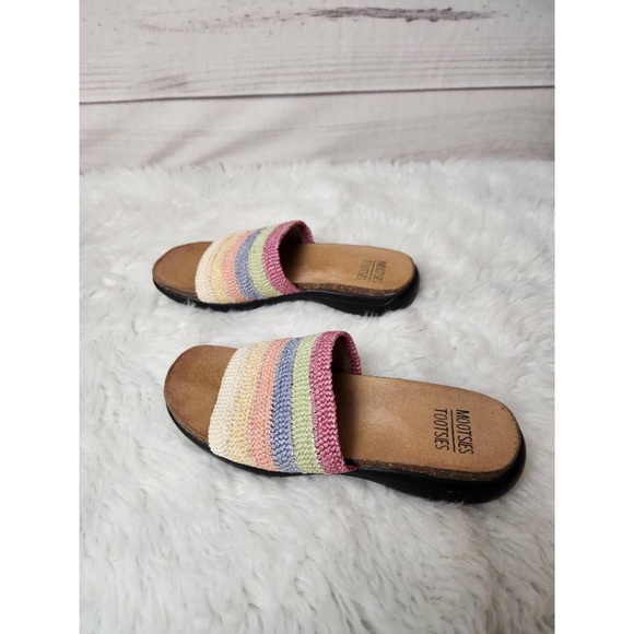 Mootsies Tootsies Womens‎ Moemilia Slides Sandals Multicolor Stripe Woven 7 M - Picture 4 of 6